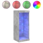 vidaXL Buffet avec lumières LED gris béton 41x37x100 cm