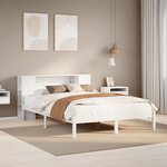 vidaXL Lit bibliothèque sans matelas blanc 120x200 cm bois pin massif