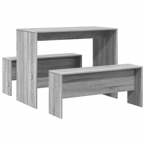 vidaXL Ensemble table à manger et bancs 3 Pièces bois d'ingénierie