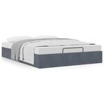 vidaXL Cadre de lit ottoman sans matelas gris foncé 140x190 cm velours