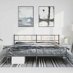 vidaXL Cadre de lit métal sans matelas avec pied de lit noir 193x203cm
