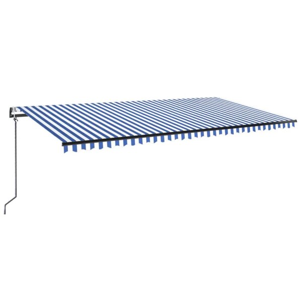 vidaXL Auvent automatique capteur de vent/LED 600x300 cm Bleu et blanc