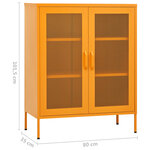 vidaXL Armoire de rangement Jaune moutarde 80 x 35 x 101 5 cm Acier