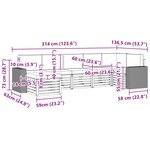 vidaXL Ensemble de canapés d'extérieur 7 pc Naturel et gris clair