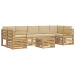 vidaXL Ensemble de canapés d'extérieur 8 pc Blanc et Beige Polyester
