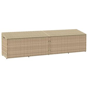 vidaXL Boîte de rangement de jardin beige 220x50x58 cm résine tressée