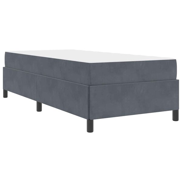 vidaXL Cadre de lit Gris foncé et Blanc 100 x 200 cm Velours