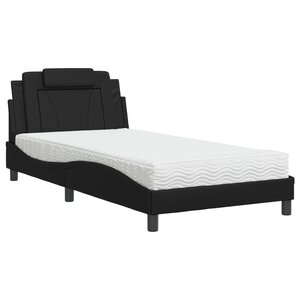 vidaXL Lit Viana avec matelas noir 100x200 cm similicuir