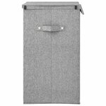 vidaXL Panier à linge pliable Gris 26x34 5x59 5 cm Tissu en faux lin