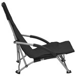 vidaXL Chaises de plage pliables lot de 2 Noir Tissu