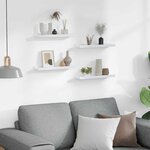 vidaXL Étagères murales 4 Pièces Blanc brillant 40x9x3 cm