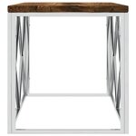 vidaXL Table basse acier inoxydable et bois massif de récupération