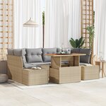 vidaXL Ensemble de Canapé de Jardin de 7 Pièces avec Coussins Beige