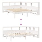 vidaXL Lit bibliothèque sans matelas blanc 140x200 cm bois pin massif