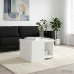 vidaXL Table basse Blanc 50 5 x 50 x 33 cm Bois d'ingénierie