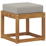 vidaXL Banc de Tabouret Bois d'Acacia Massif Gris Naturel et Clair