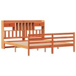 vidaXL Lit bibliothèque sans matelas cire marron 200x200 cm pin massif