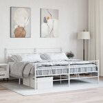 vidaXL Cadre de lit métal sans matelas et pied de lit blanc 200x200 cm