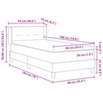 Lits à sommier tapissier vidaXL avec matelas Bleu foncé 90x190 cm Velours