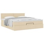 VidaXL Cadre de lit ottoman avec matelas crème 160x200 cm tissu