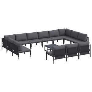 vidaXL Ensemble de canapé de jardin Anthracite Acier