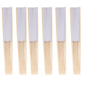 6 éventails en papier à customiser 21 cm