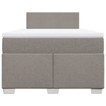 vidaXL Sommier à lattes de lit avec matelas taupe 120x190 cm tissu