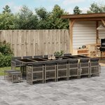 vidaXL Ensemble à manger de jardin 17 Pièces et coussins résine tressée