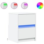vidaXL Armoire de chevet avec lumières LED blanc bois d'ingénierie