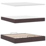 vidaXL Lit ottoman avec matelas et LED Marron foncé 180x200 cm tissu