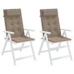 vidaXL Coussins de chaise à dossier haut lot de 2 taupe tissu oxford