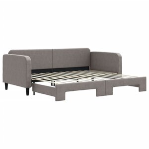 vidaXL Lit de jour avec gigogne sans matelas taupe 90x200 cm