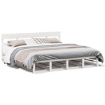 vidaXL Cadre de lit sans matelas blanc 200x200 cm bois massif de pin