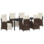 vidaXL Ensemble de salle à manger pour jardin 7 pc Marron polyrotin