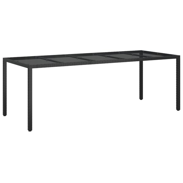 vidaXL Table à manger de jardin noire 250x100x75 cm rattan poly