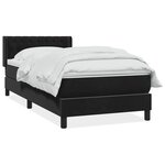 vidaXL Sommier à lattes de lit avec matelas noir 100x220 cm velours