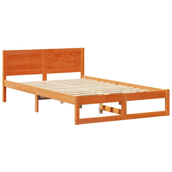 vidaXL Cadre de Lit Ciré marron Bois pin massif 120 x 200 cm Durable
