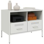 vidaXL Meuble TV blanc 68x39x50 5 cm acier