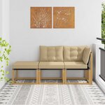vidaXL 3 pc Unité de canapé sectionnel Blanc