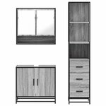 vidaXL Ensemble de meubles de salle de bain 3 Pièces Sonoma gris