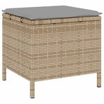 vidaXL Ensemble de salle à manger pour jardin 3 Pièces Beige Poly rotin