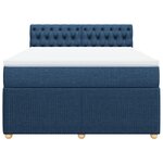vidaXL Sommier à lattes de lit avec matelas Bleu 140x200 cm Tissu