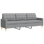 vidaXL Ensemble de canapés 3 Pièces gris clair tissu