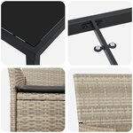 vidaXL Ensemble de Salle à Manger de Jardin 5 Pièces avec Coussins Gris Clair Poly Rattan