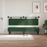 vidaXL Tête de lit suspendue Vert Jungle Tissu en velours côtelé