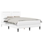 vidaXL Cadre de lit avec bandes LED Blanc 160 x 200 cm Simili cuir