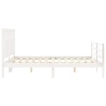 vidaXL Cadre de lit avec tête de lit blanc 160x200 cm bois massif