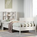 vidaXL Cadre de lit sans matelas blanc 90x190 cm bois de pin massif
