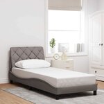 vidaXL Cadre de lit avec LED sans matelas taupe 90x200 cm tissu