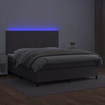vidaXL Sommier à lattes de lit avec matelas et LED Gris 180x200 cm